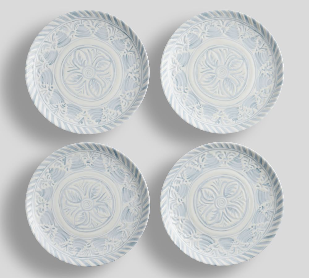 Chambray Tile Melamine Dinner Plates, Set of 4 | Pottery Barn (US)