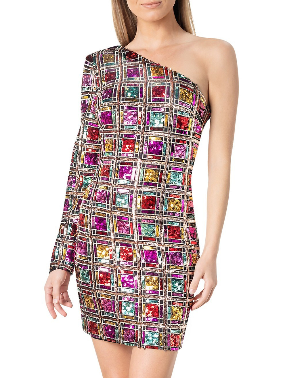 Serena Sequined One-Shoulder Minidress | Saks Fifth Avenue