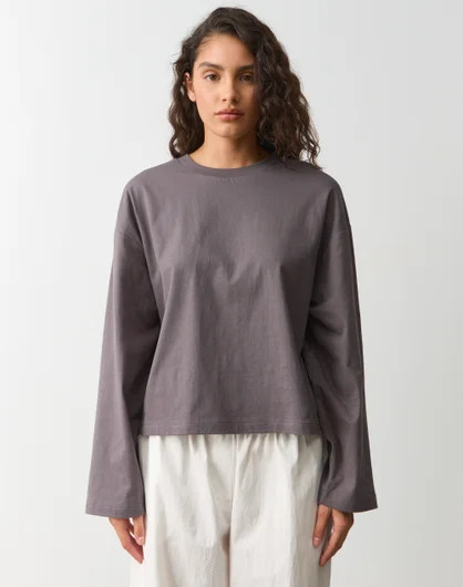 Cotton Boxy Long Sleeve Top | Glassons (Australia)