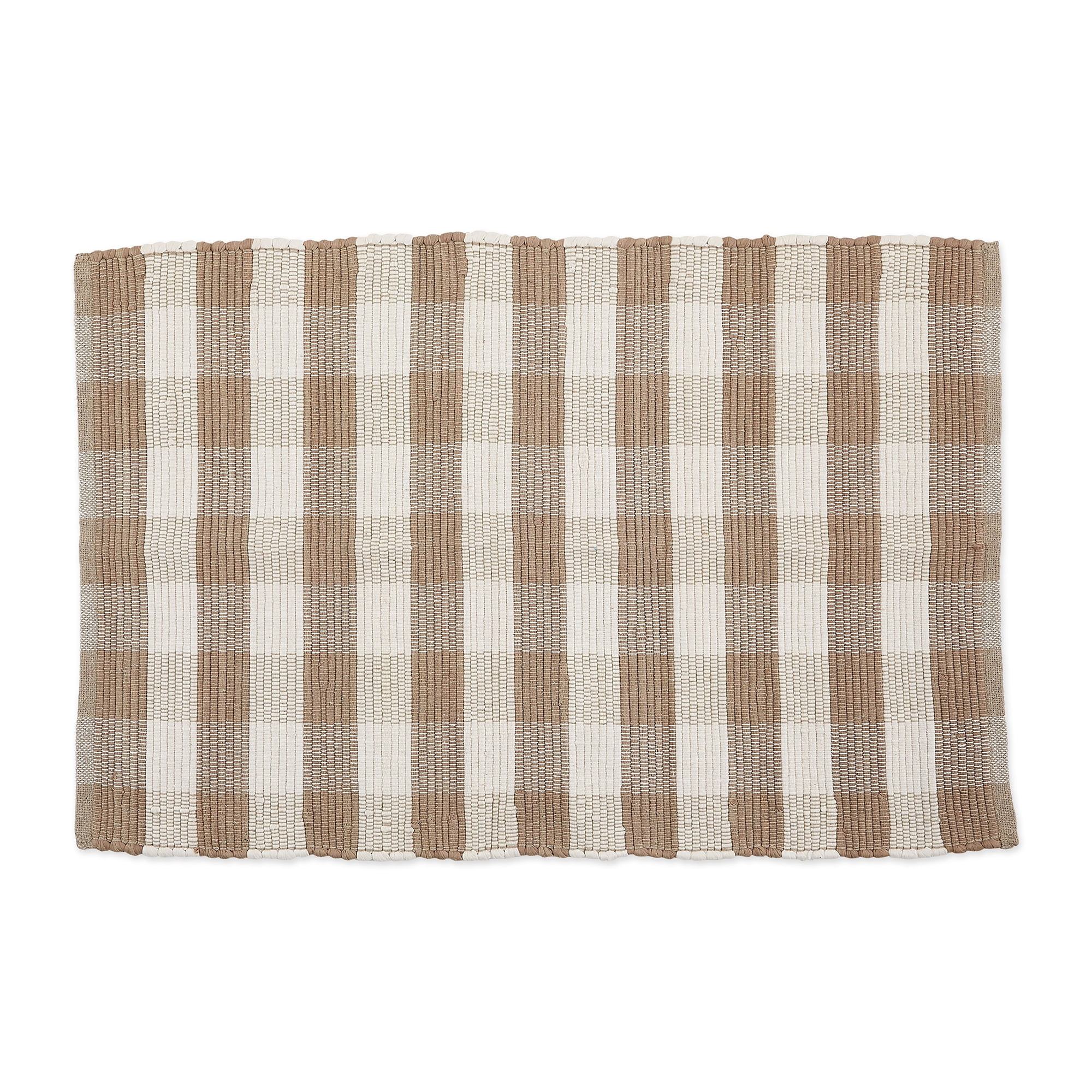DII Stone & Cream Buffalo Check Rag Rug, 24" x 36" - Walmart.com | Walmart (US)