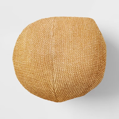 11" Textural Knit Sphere Outdoor Throw Pillow Brown - Threshold™ | Target