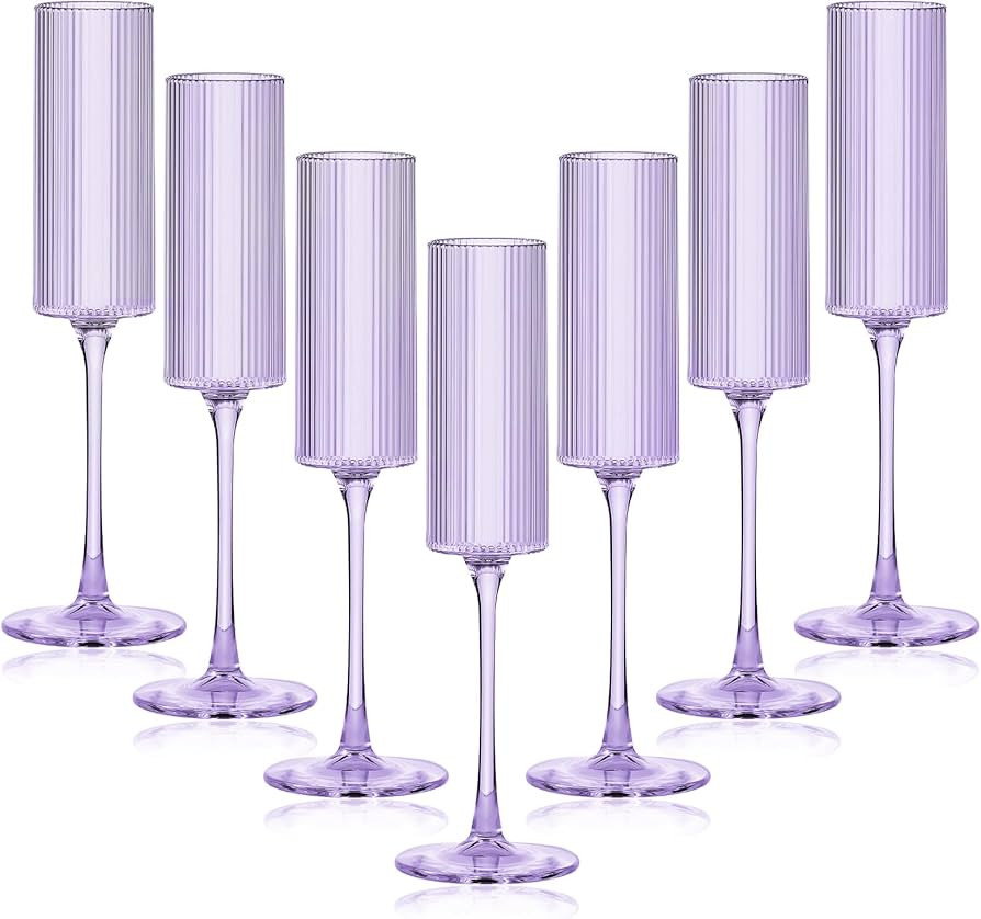 Plastic Champagne Flutes, 5.5 Oz Unbreakable Goblet Glasses Reusable Champagne Toasting Cups Set ... | Amazon (US)