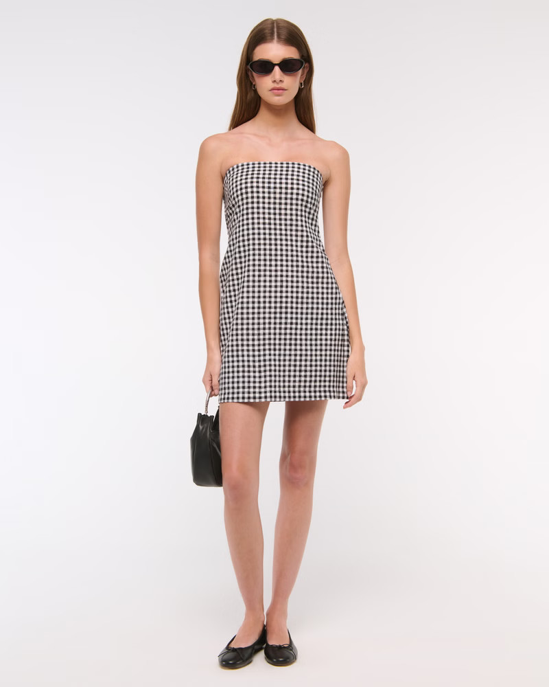 The A&F Scarlett Strapless Linen-Blend Skort | Abercrombie & Fitch (US)