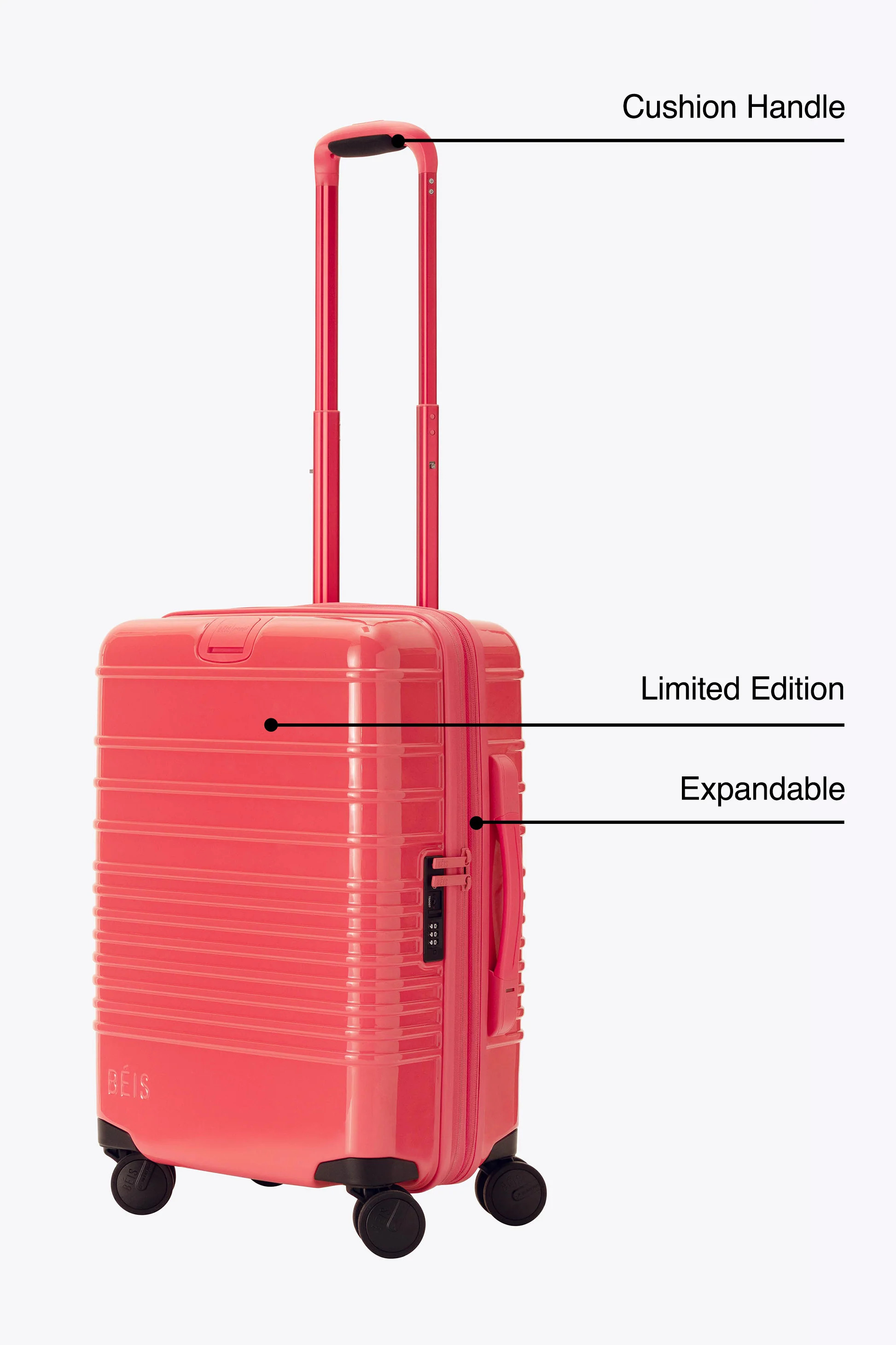 B\u00c9IS x poppi The Carry-On Roller in Glossy Fruit Punch | BEIS