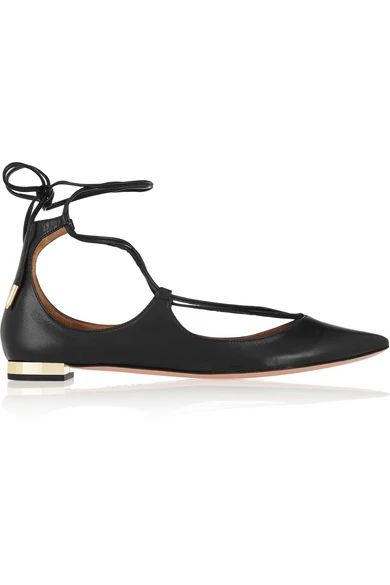 Christy leather point-toe flats | NET-A-PORTER (US)