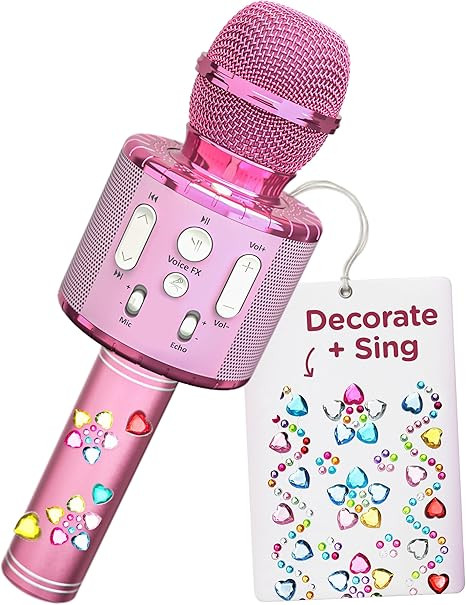 Move2Play, Kids Karaoke Microphone | Personalize with Jewel Stickers | Birthday Gift for Girls, B... | Amazon (US)