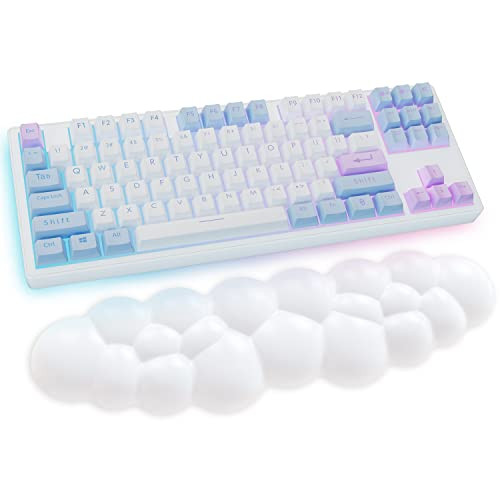 Cloud Wrist Rest Keyboard, White Cloud Palm Rest with PU Leather Memory Foam Cute Keyboard Rest for Wrist Support and Arm Rest, Desk Cloud Wrist Pad for PC Gaming/Hand Cushion/Computer/Office | Amazon (US)