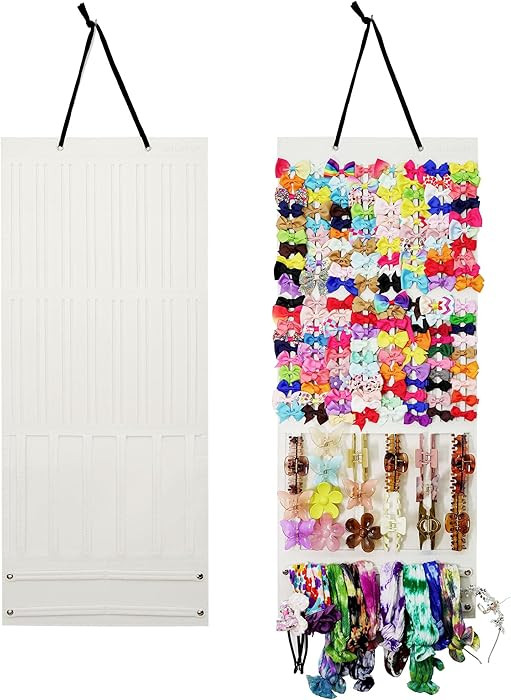 Hair Bow Organizer for Girls, Baby Hair Clips Holder Wall Hanging, Large Felt Bow Storage Display... | Amazon (US)