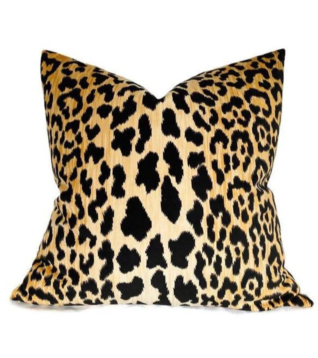 Leopard Velvet Pillow Cover, Designer Pillow Covers, Decorative Pillows | Etsy (US)