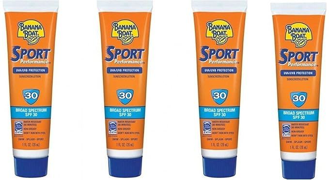 Banana Boat Sunscreen Sport Performance Broad Spectrum Sun Care Sunscreen Lotion - SPF 30 1 Oz Tr... | Amazon (US)