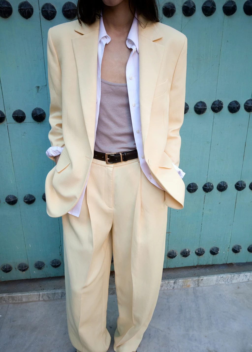 Straight linen-blend trousers | MANGO (UK)