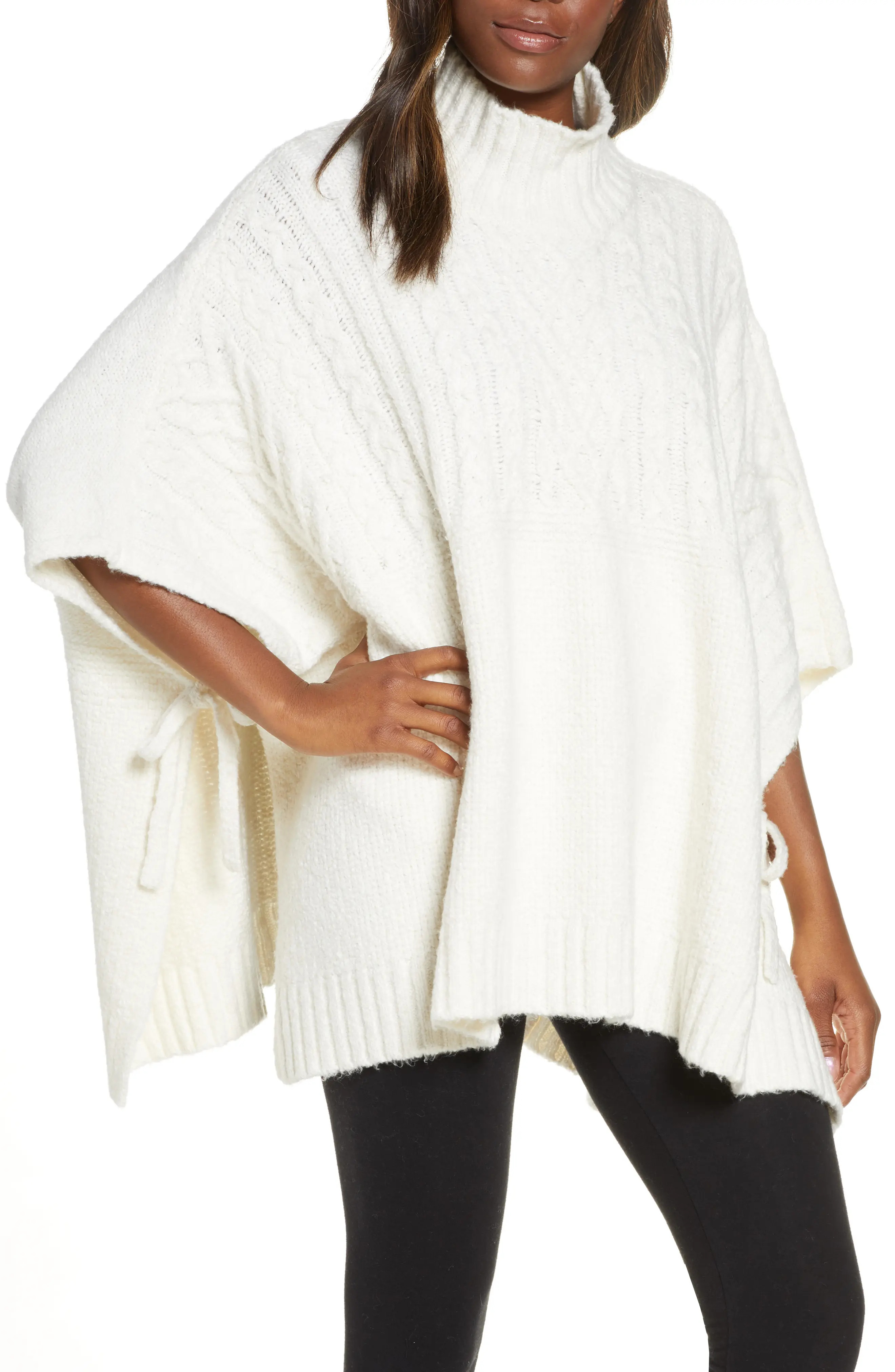 Women's UGG Joanna Funnel Neck Poncho, Size X-Large/XX-Large - Ivory | Nordstrom