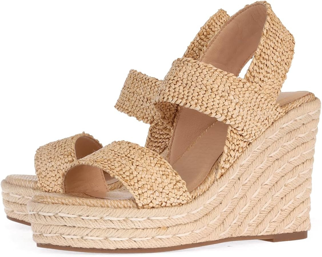 Women's Platform Sandals Wedge Ankle Strap Open Toe Sandals | Amazon (US)