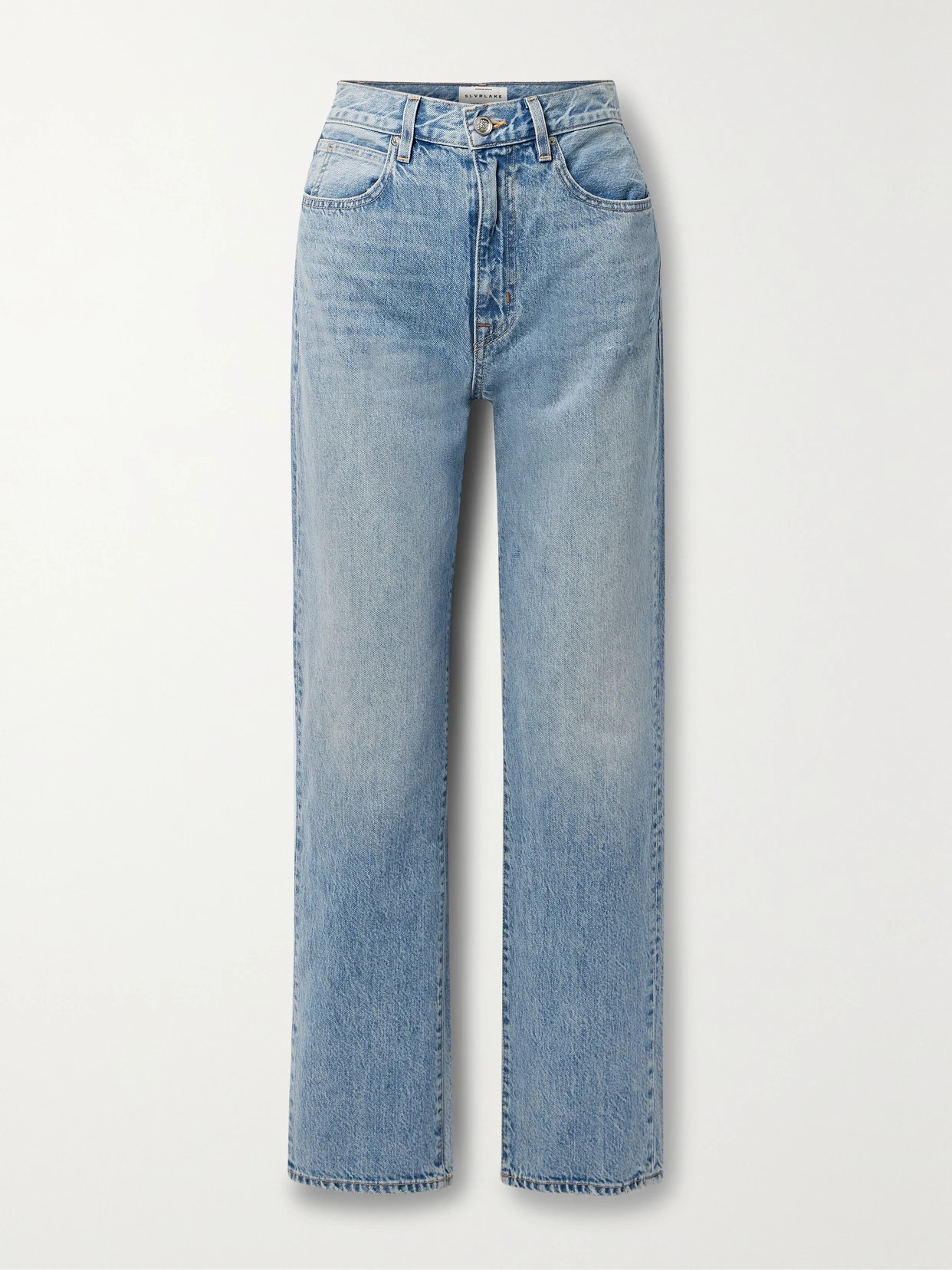 SLVRLAKE - + Net Sustain London High-rise Straight-leg Organic Jeans - Blue | NET-A-PORTER (US)