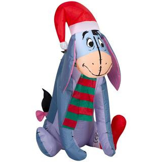 Disney3.5 ft. Tall x 2 ft. W Christmas Inflatable Airblown-Eeyore with Santa Hat and Stocking(6)Q... | The Home Depot