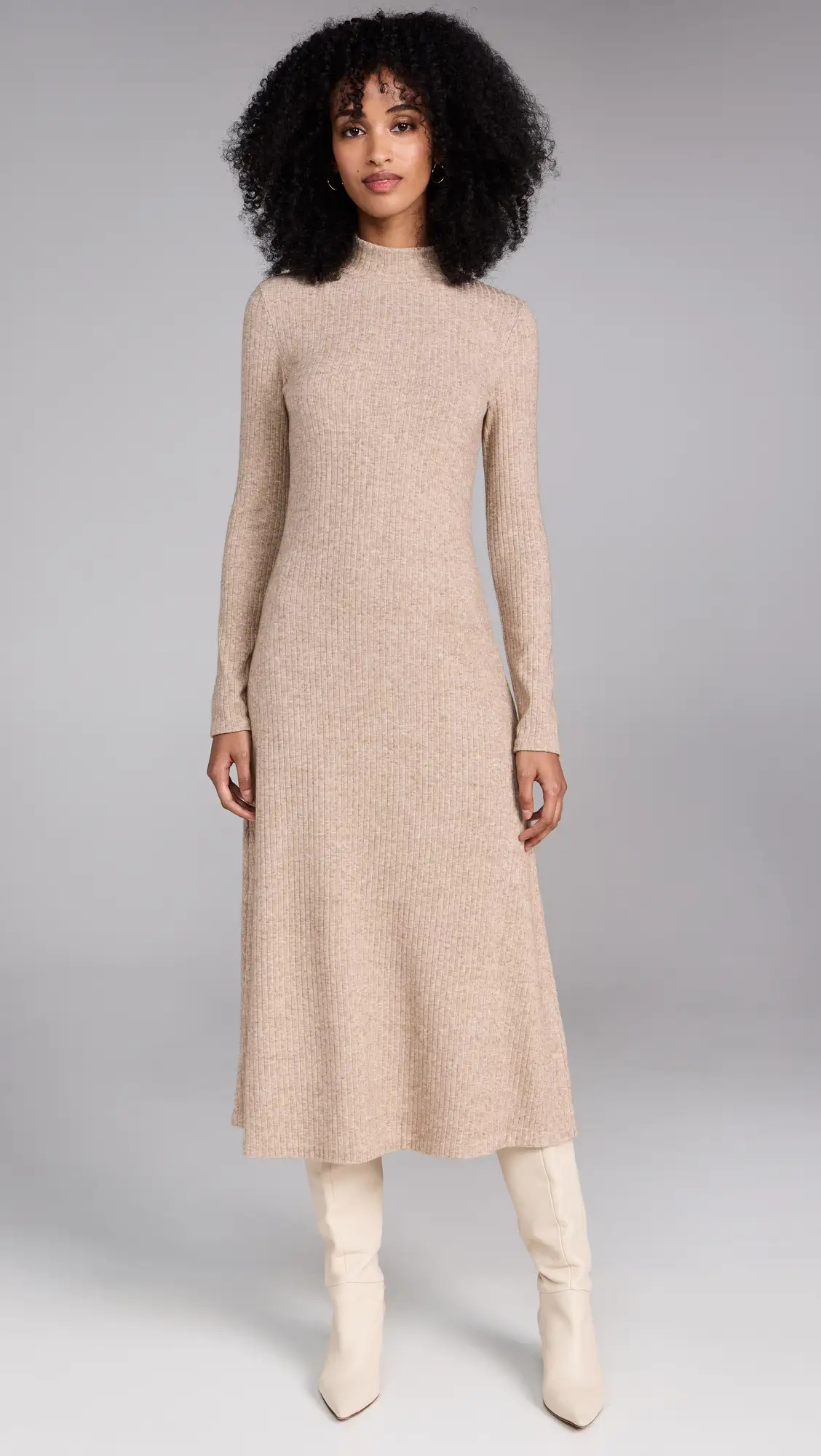 Vince Long Sleeve Mock Neck Dress | Shopbop | Shopbop