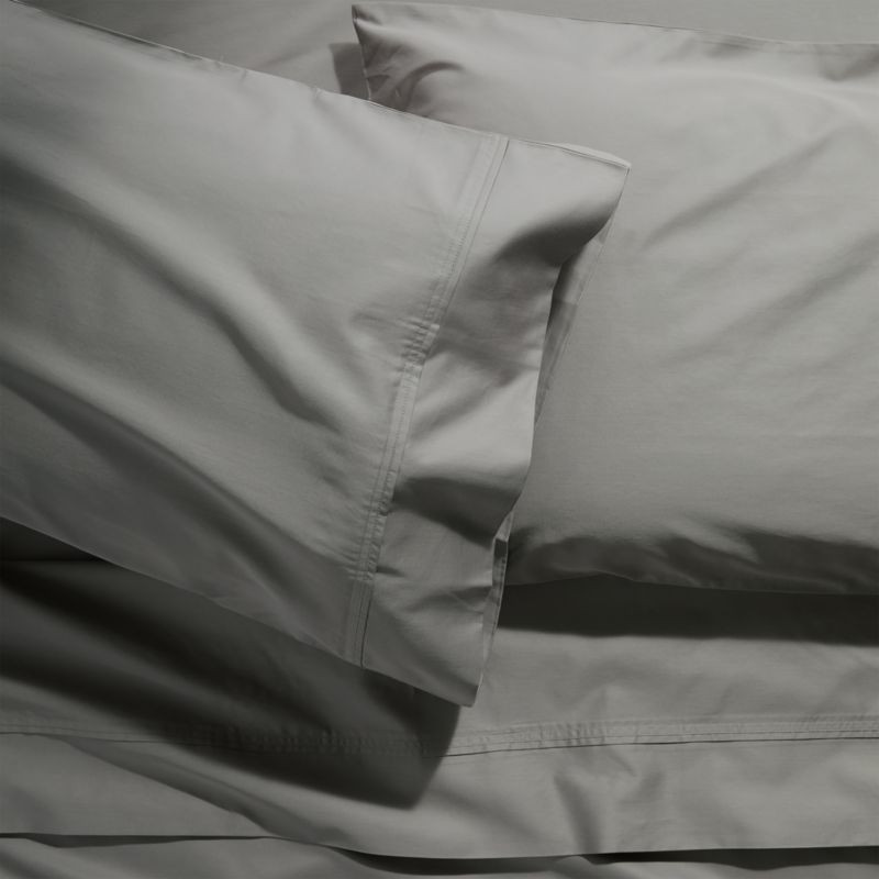 Sateen 400 Thread Count Dark Grey Sheet Sets | Crate and Barrel | Crate & Barrel