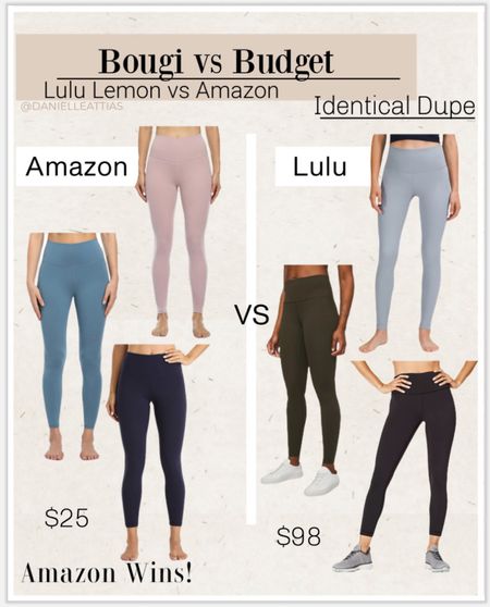 The dupes I can't live without and for a quarter of the pricel!! I own both and can't tell a difference it's crazy!!
#dupe #Amazon #amazondupe #LuluLemonDupe #BougievsBudget #Budget # WorkOut #leggings #Amazonprimeday 9

#LTKunder50 #LTKfit