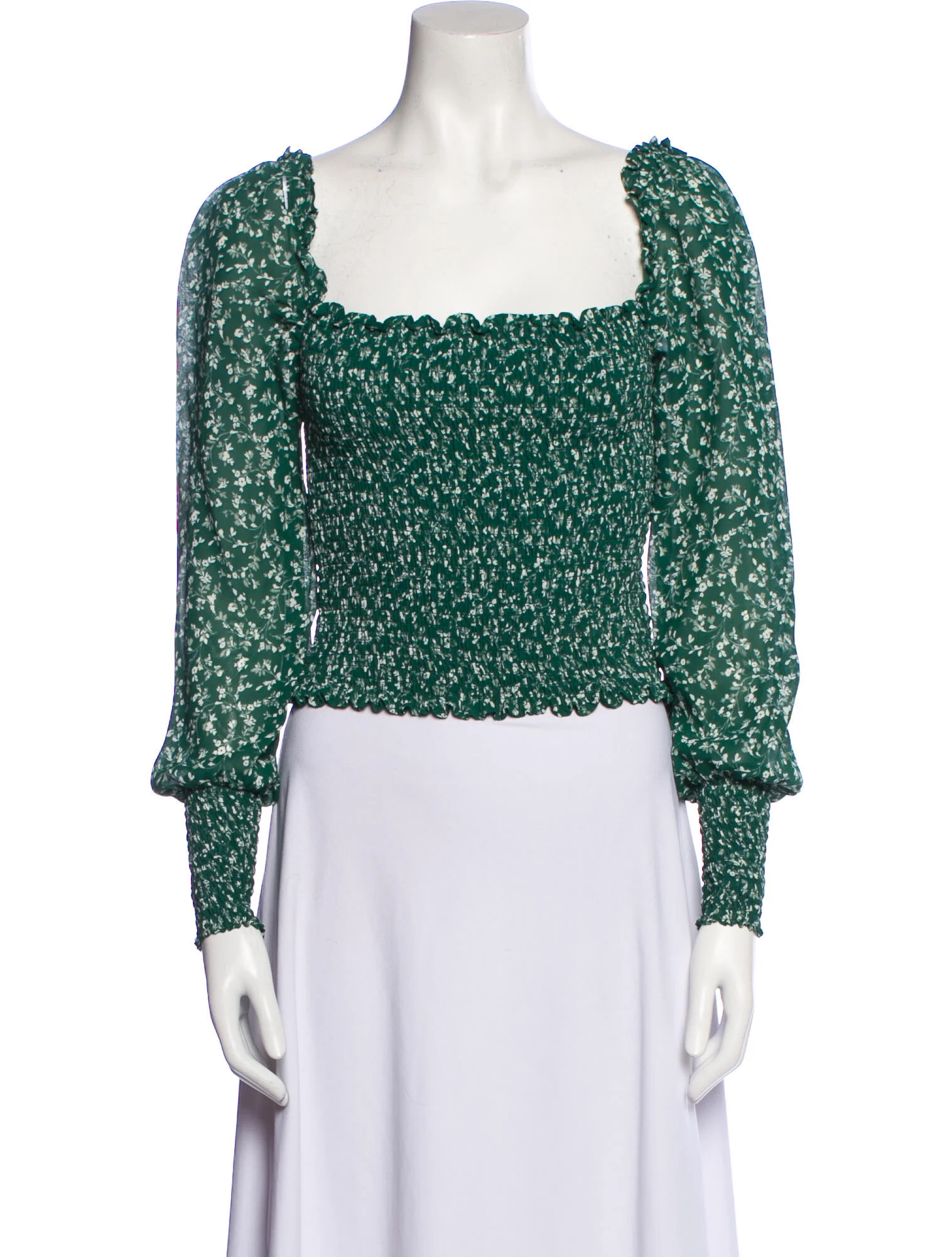 Floral Print Square Neckline Crop Top | The RealReal