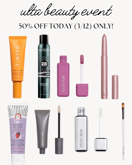 Ulta Semi-Annual Beauty Event sale - these items are 50% off today only! Tuesday, March 12, 2024! 

#LTKbeauty #LTKsalealert