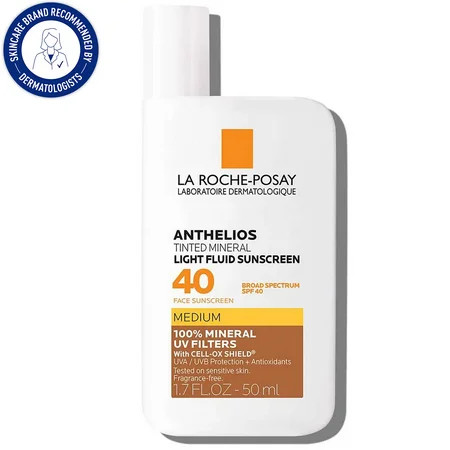 La Roche-Posay Anthelios Tinted Mineral SPF 40 Light Fluid Sunscreen Medium 1.7 fl oz | Walmart (US)