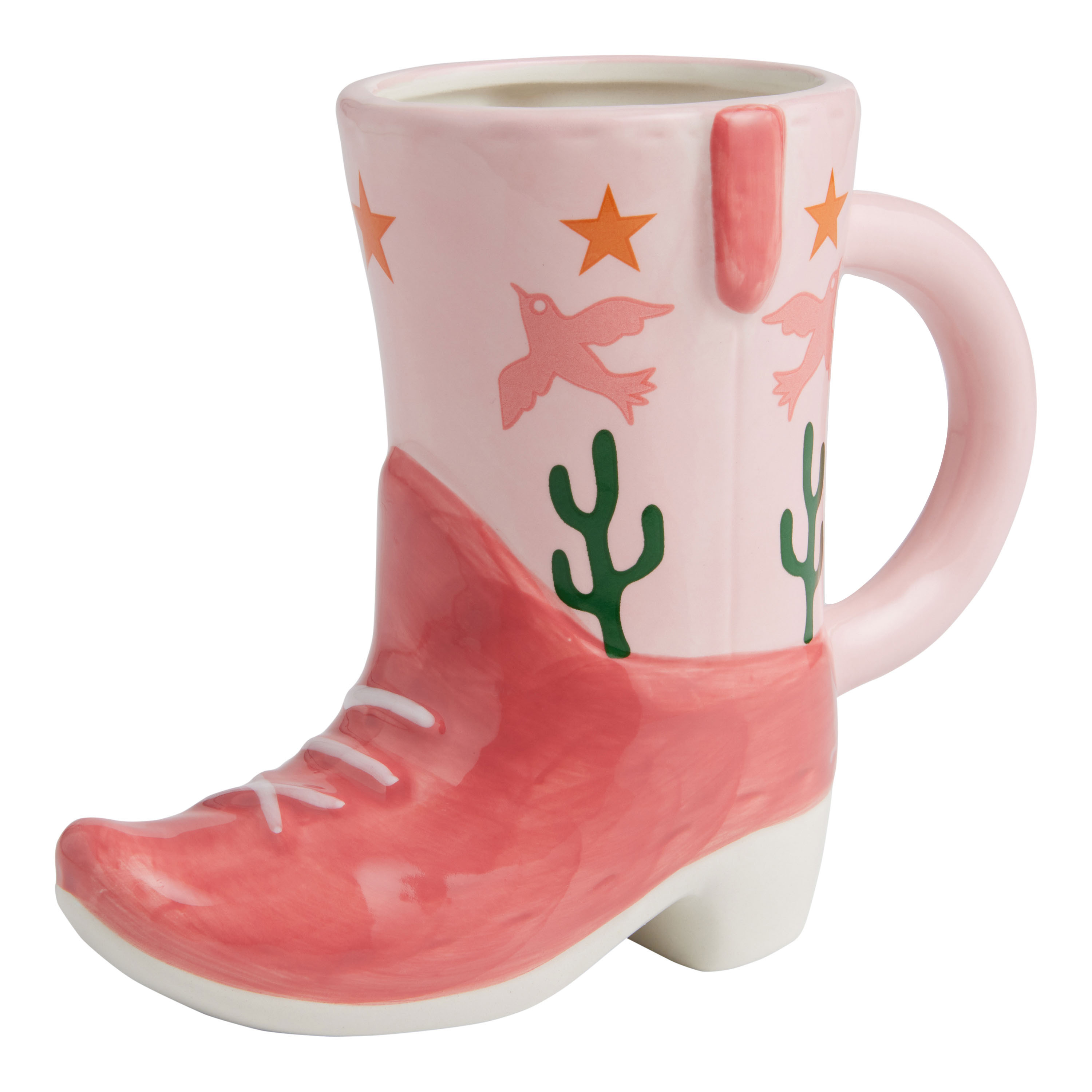 Pink Cowboy Boot Figural Ceramic Mug | World Market
