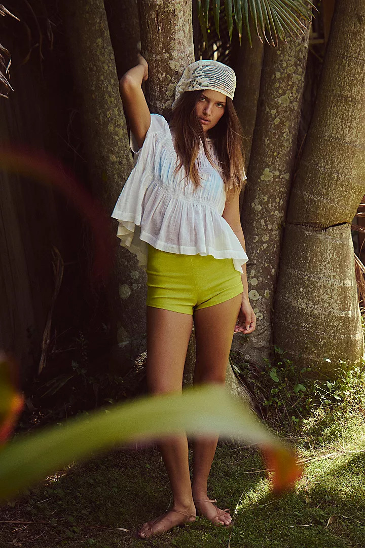 My Little Stretch Linen Micro Shorts | Free People (Global - UK&FR Excluded)