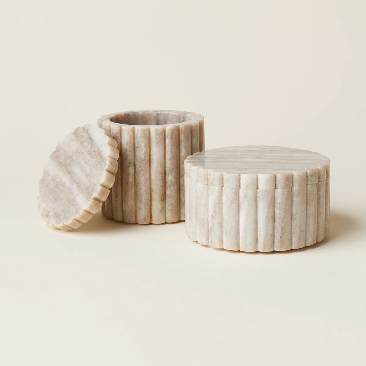 Beige Marble Canister | Kate Marker Home