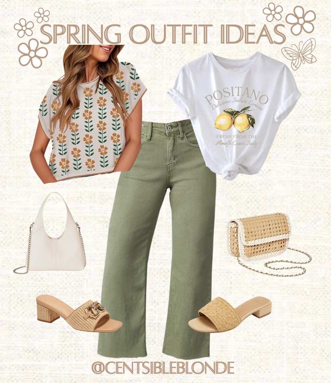 Olive jeans, Amazon outfit, Amazon style, spring style, spring outfits, spring transition, spring sandals, slide sandals, lemon tee, ivory handbag, high waisted jeans, Amazon jeans

#LTKootd #LTKMidsize #LTKmomlife