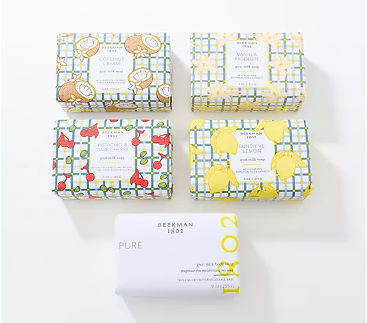Make Your Selection: Beekman 1802 5pc Assorted Goat Milk 9oz Bar Soap Collection | QVC