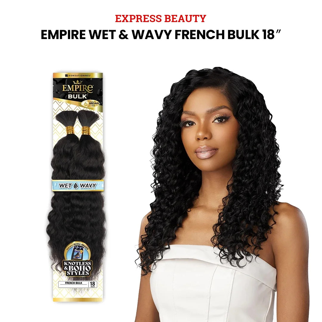 Express Beauty Empire 100% Human Hair Wet and Wavy French Bulk Braid 18” Inch – Curly Loose W... | Walmart (US)