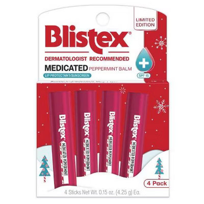 Blistex Medicated Lip Balm - Peppermint - 0.15oz/4pk | Target