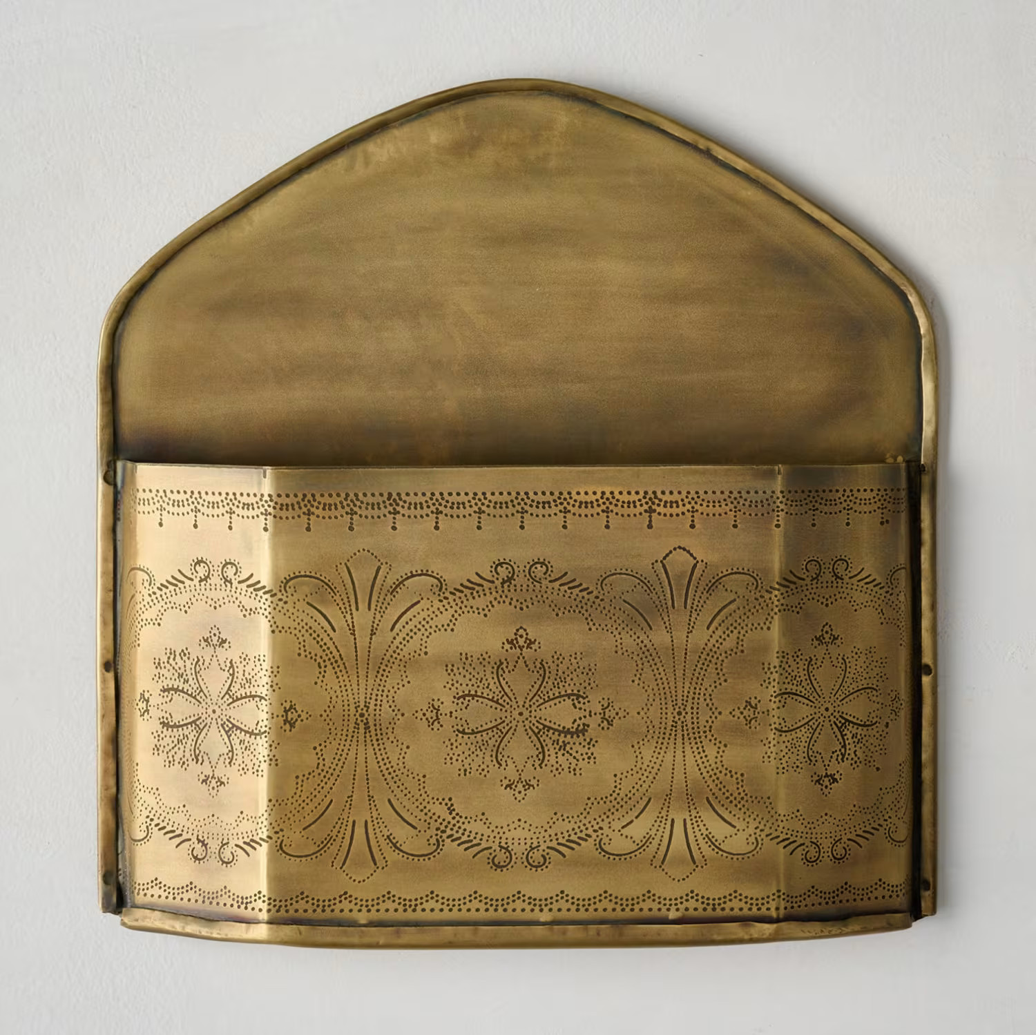 Etched Brass Wall Card Holder | Magnolia