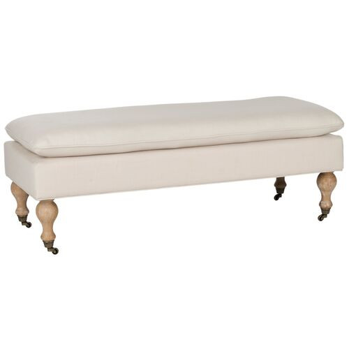 Nikolette Pillow-Top Bench, Cream | One Kings Lane
