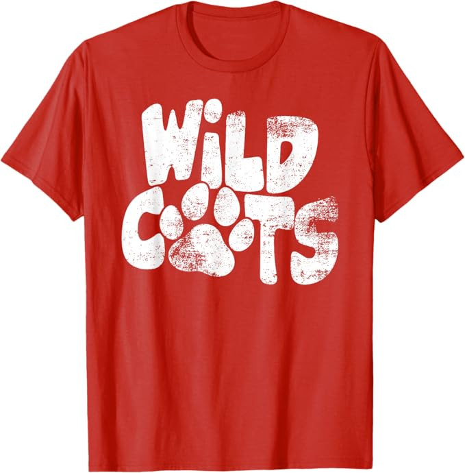 Wildcats Football School Sports Fan Team Spirit T-Shirt | Amazon (US)