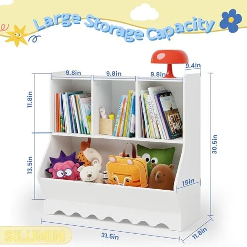 Kids Bookshelf Toy Storage Organizer, White Book Shelf for Kids Rooms, Toddler Book Shelves for N... | Walmart (US)