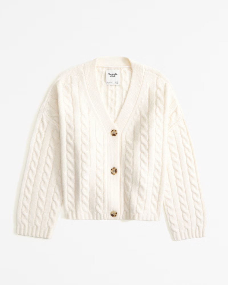 Cable Short Cardigan | Abercrombie & Fitch (US)