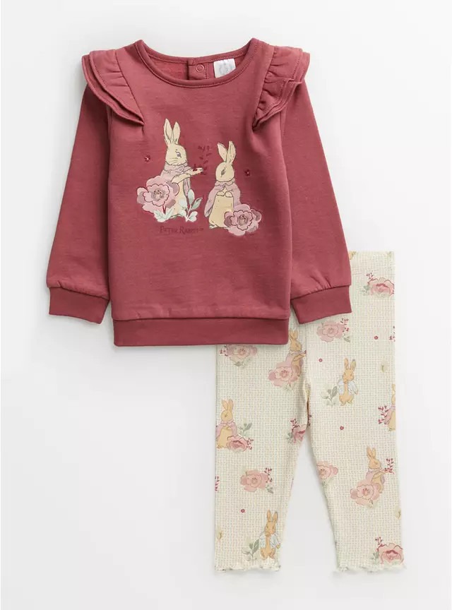 Buy Peter Rabbit Pink Sweat Set Up to 1 mth | Outfits and sets | Tu | Tu Clothing