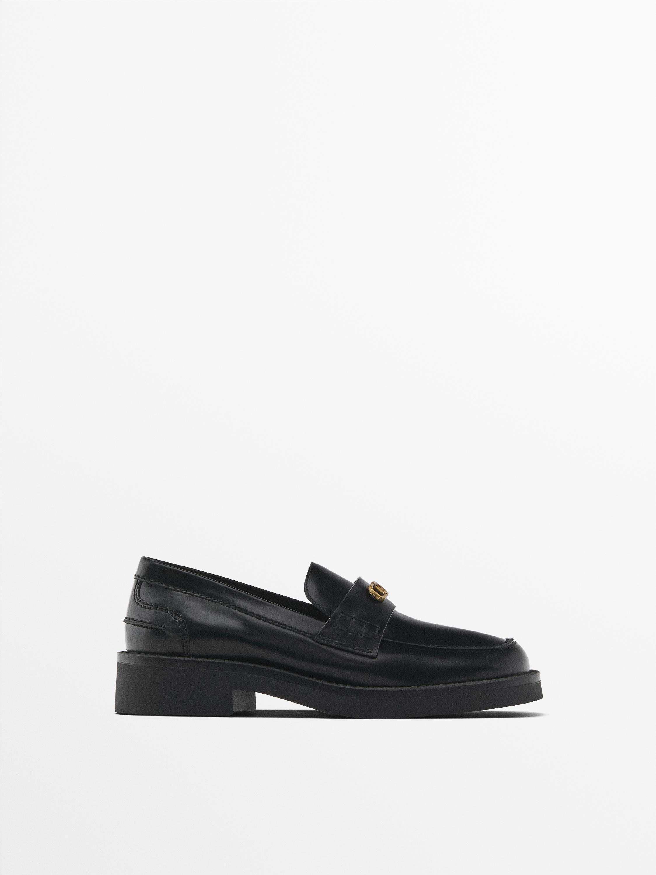Loafers with metal detail | Massimo Dutti UK