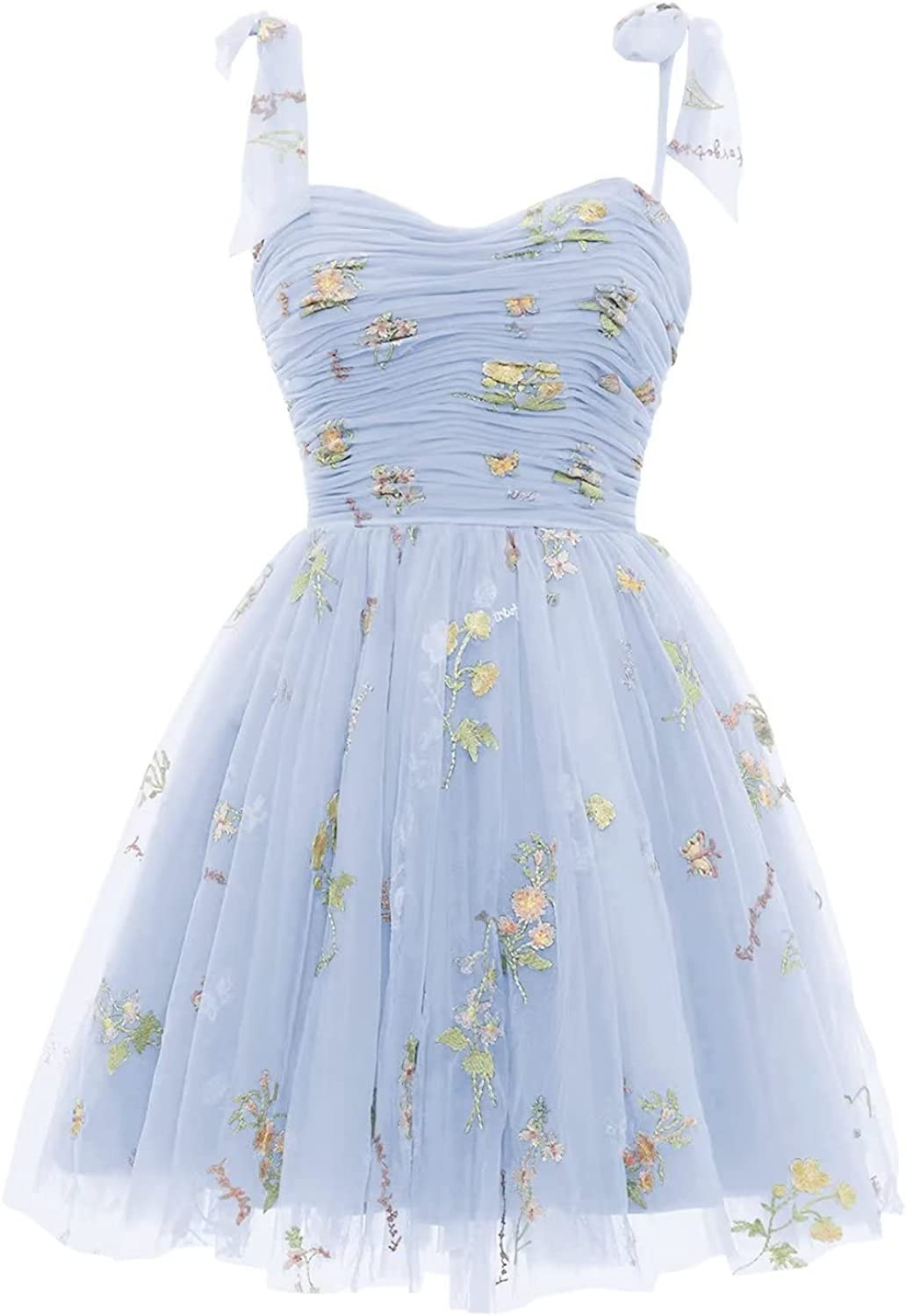 SUOLUOS Women's Tulle Homecoming Dresses Puffy Sleeve Sweetheart Short Prom Dresses Party Gowns | Amazon (US)