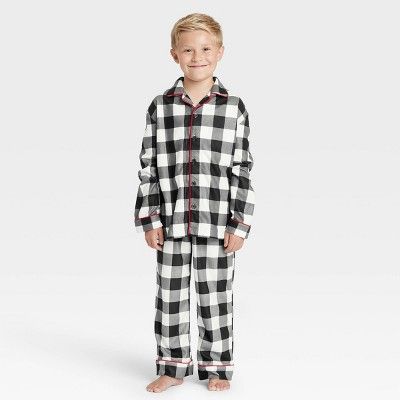 Kids' Holiday Buffalo Check Flannel Matching Family Pajama Set - Wondershop™ White | Target