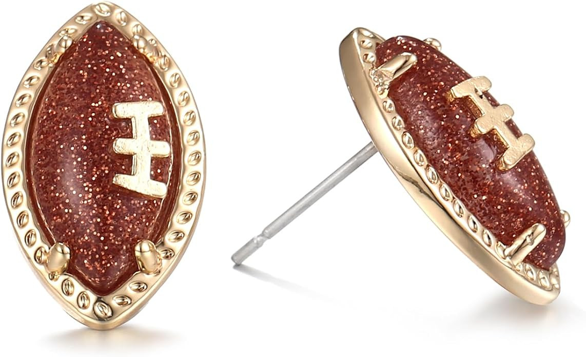 Sports Football Stud Earrings Rugby Earrings Sports Game Team Earrings for Women Sports Fan Jewel... | Amazon (US)
