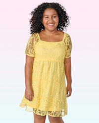 Girls Lace Tiered Dress - sun valley | The Children's Place