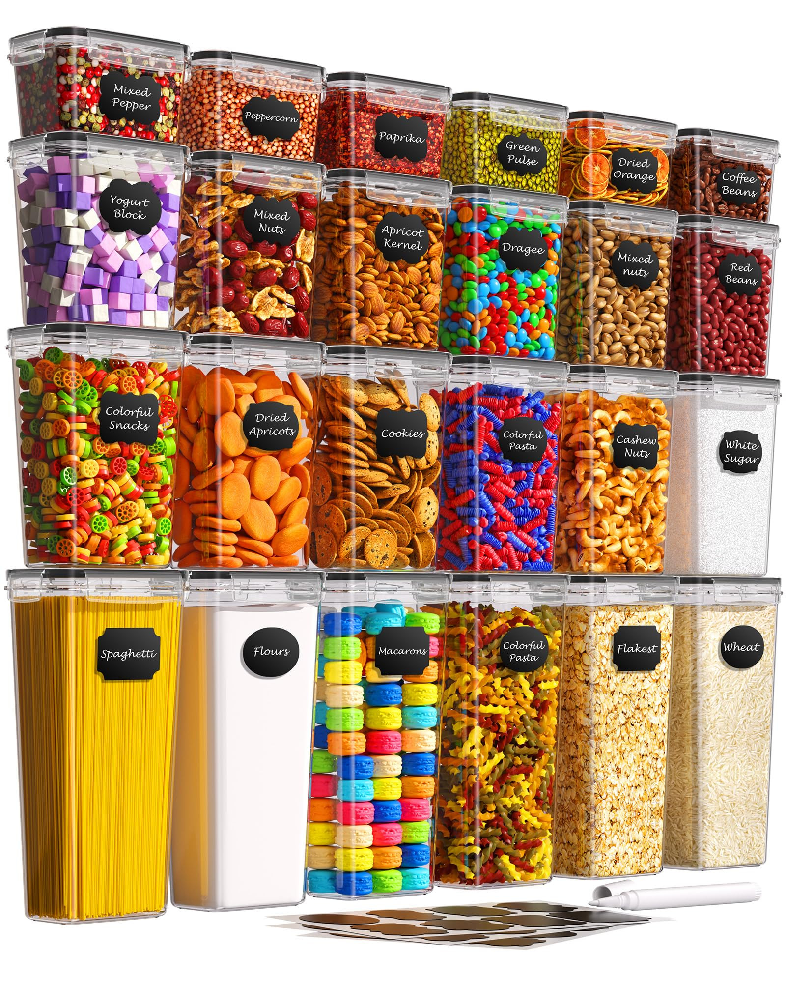 Airtight Food Storage Containers with Lids, 24 PCS Kitchen and Pantry Organization Canisters, BPA... | Amazon (US)