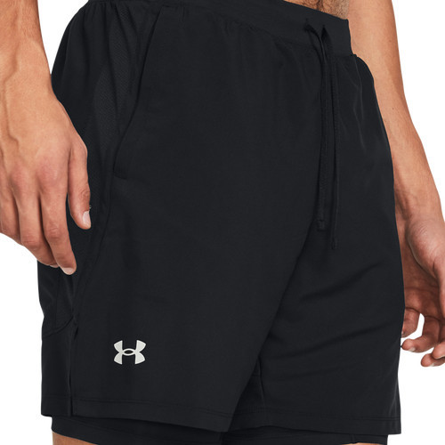 Under Armour Mens Under Armour Launch 7'' 2-IN-1 Shorts - Mens Black/Reflective/Black Size M | Foot Locker (US)