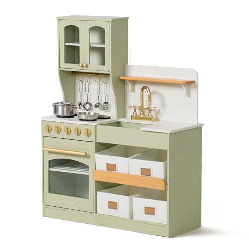Tiny Land Play Kitchen for Kids with Storage System, Toy Kitchen Set with Plenty of Play Features... | Amazon (US)