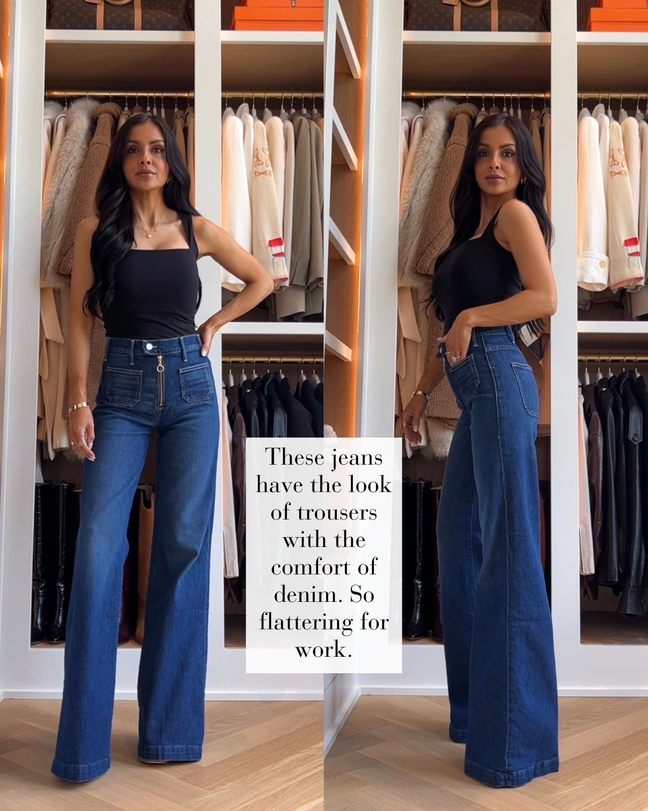 New mother jeans that are so chic for date night or work!
Love how long they make your legs look - so flattering!

#LTKOver40 #LTKmomlife #LTKootd