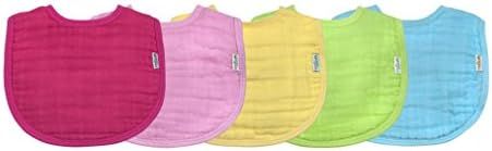 green sprouts Muslin Bibs made from Organic Cotton (5 pack)| 4 absorbent layers protect from snif... | Amazon (US)