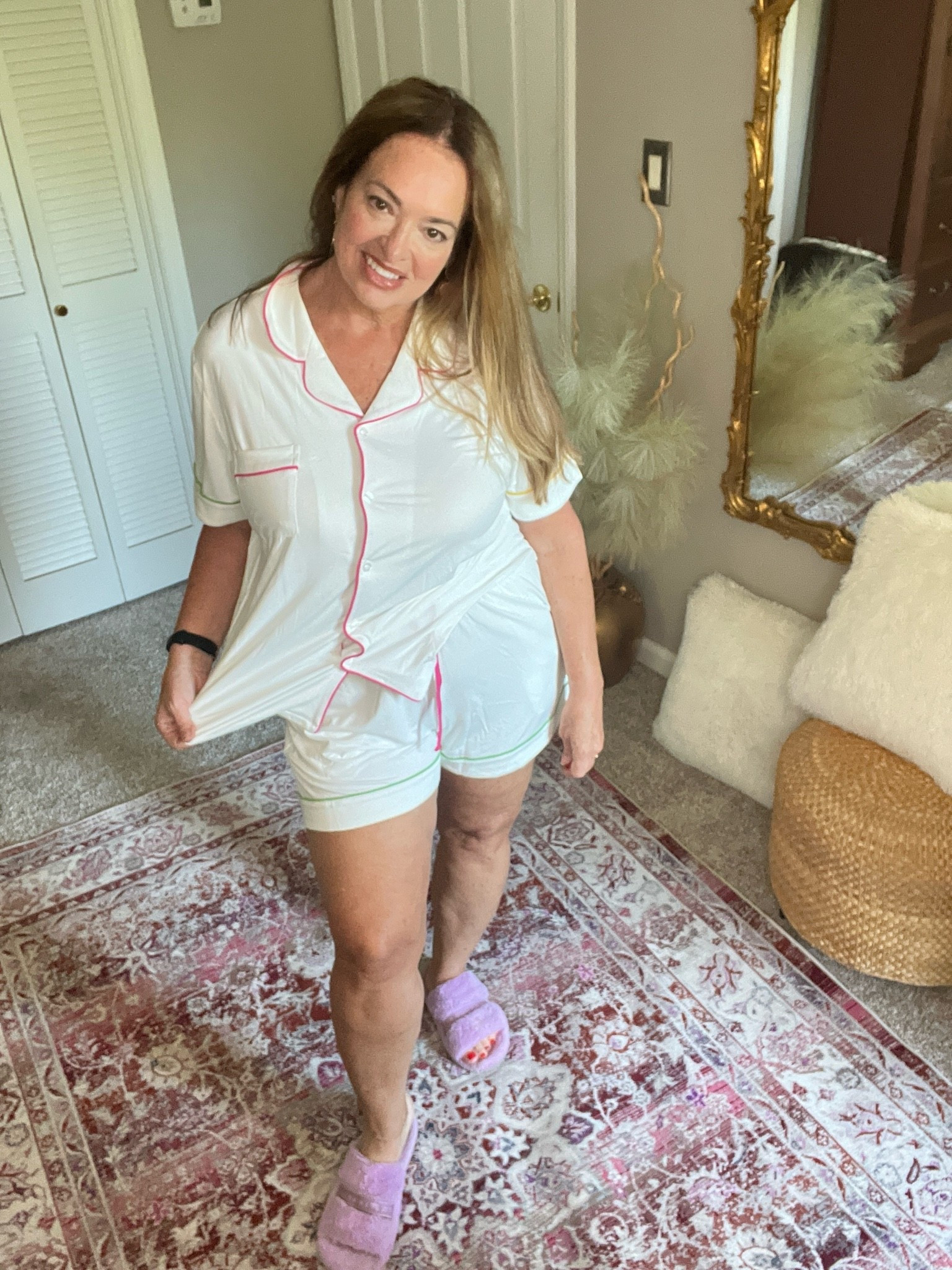 Luxe bamboo short pj set button up top and shorts with pockets.

#LTKselfcare #LTKstorytime #LTKSeasonal