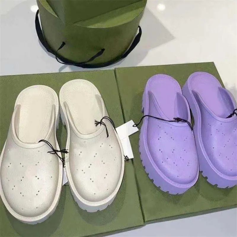 Perforated Designer Sandals Luxury Platform Slide Hollow Pattern Slippers Transparent Materials S... | DHGate